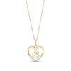 Thumbnail Image 0 of Diamond Accent Paw in Heart Pendant in Sterling Silver with 14K Gold Plate