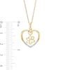 Thumbnail Image 2 of Diamond Accent Paw in Heart Pendant in Sterling Silver with 14K Gold Plate