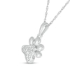 Thumbnail Image 1 of Diamond Accent Paw Print Pendant in Sterling Silver