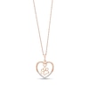 Thumbnail Image 0 of Diamond Accent Paw in Heart Pendant in Sterling Silver with 14K Rose Gold Plate