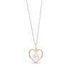 Thumbnail Image 1 of Diamond Accent Paw in Heart Pendant in Sterling Silver with 14K Rose Gold Plate