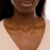 Thumbnail Image 1 of Diamond Accent Paw in Heart Pendant in Sterling Silver with 14K Rose Gold Plate