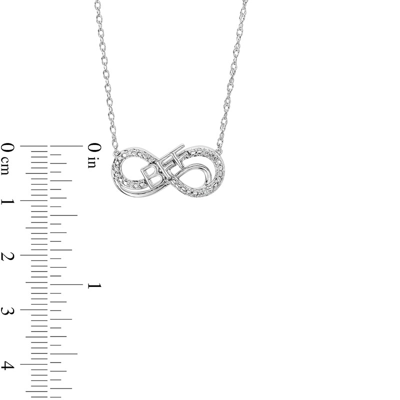 Diamond Accent "BFF" Infinity Loop Necklace in Sterling Silver