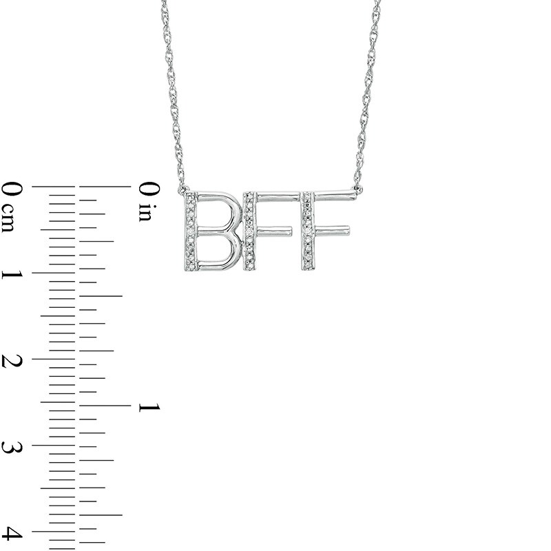 Diamond Accent "BFF" Necklace in Sterling Silver