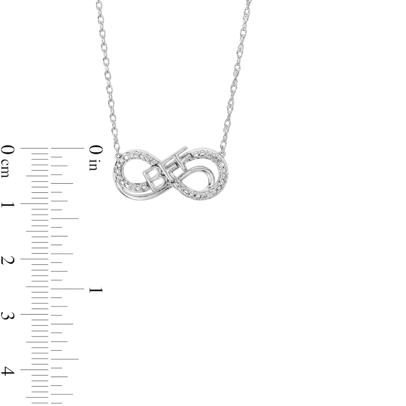 Diamond Accent "BFF" Infinity Loop Necklace in Sterling Silver