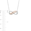 Diamond Accent "BESTIE" Infinity Loop Necklace in Sterling Silver with 14K Rose Gold Plate