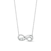 Thumbnail Image 1 of Diamond Accent "BESTIE" Infinity Loop Necklace in Sterling Silver