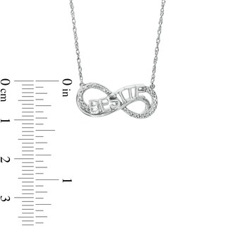 Diamond Accent "BESTIE" Infinity Loop Necklace in Sterling Silver