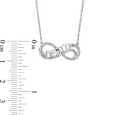 Diamond Accent "BESTIE" Infinity Loop Necklace in Sterling Silver