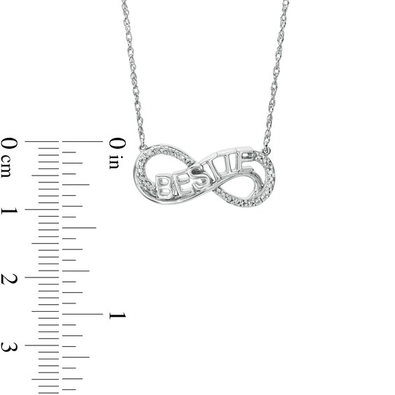 Diamond Accent "BESTIE" Infinity Loop Necklace in Sterling Silver
