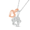 Thumbnail Image 2 of Diamond Accent Heart and Paw Pendant in Sterling Silver with 14K Rose Gold Plate