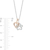 Thumbnail Image 3 of Diamond Accent Heart and Paw Pendant in Sterling Silver with 14K Rose Gold Plate
