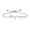 Diamond Accent Butterfly "Mommy" Bolo Bracelet in Sterling Silver – 9.5"