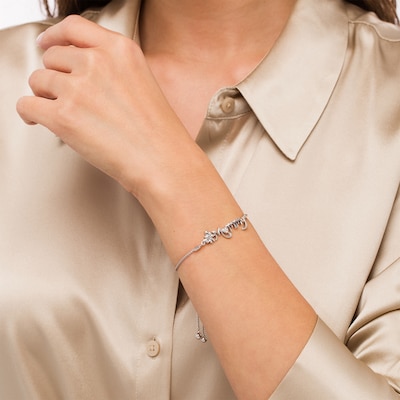 Diamond Accent Butterfly "Mommy" Bolo Bracelet in Sterling Silver – 9.5"