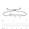 Diamond Accent Butterfly "Mommy" Bolo Bracelet in Sterling Silver – 9.5"
