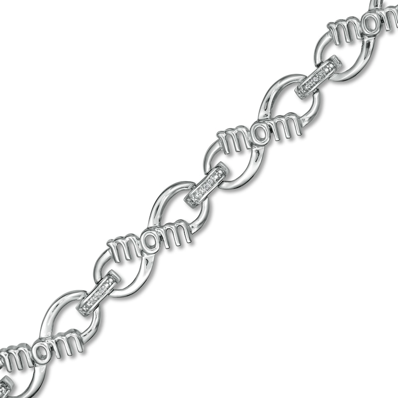 0.04 CT. T.W. Diamond "mom" Infinity Loop Bracelet in Sterling Silver – 7.5"|Peoples Jewellers