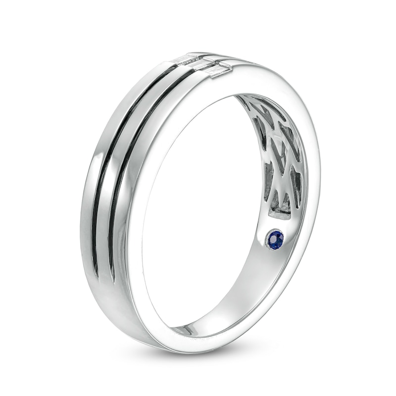 Main Image 3 of Vera Wang Love Collection Limited Edition 0.065 CT. T.W. Baguette Diamond Trio Wedding Band in 14K White Gold