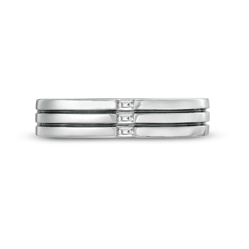 Vera Wang Love Collection Limited Edition 0.065 CT. T.W. Baguette Diamond Trio Wedding Band in 14K White Gold