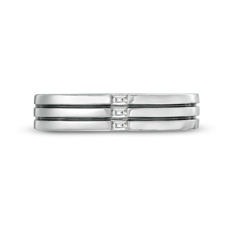 Main Image 4 of Vera Wang Love Collection Limited Edition 0.065 CT. T.W. Baguette Diamond Trio Wedding Band in 14K White Gold