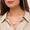 Thumbnail Image 2 of Diamond Accent "MOM" Heart Wings Necklace in Sterling Silver