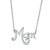 Thumbnail Image 1 of 0.148 CT. T.W. Diamond "Mom" Necklace in Sterling Silver