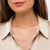 Thumbnail Image 2 of 0.148 CT. T.W. Diamond "Mom" Necklace in Sterling Silver