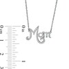 Thumbnail Image 3 of 0.148 CT. T.W. Diamond "Mom" Necklace in Sterling Silver