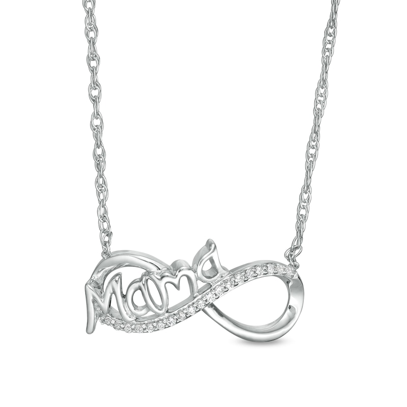 0.085 CT. T.W. Diamond "Mama" Infinity Necklace in Sterling Silver|Peoples Jewellers