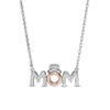 0.085 CT. T.W. Diamond "MOM" with Crown in Sterling Silver with 10K Rose Gold