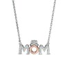 Thumbnail Image 0 of 0.085 CT. T.W. Diamond "MOM" with Crown in Sterling Silver with 10K Rose Gold