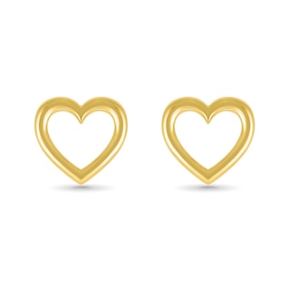 Heart Outline Stud Earrings in 10K Gold