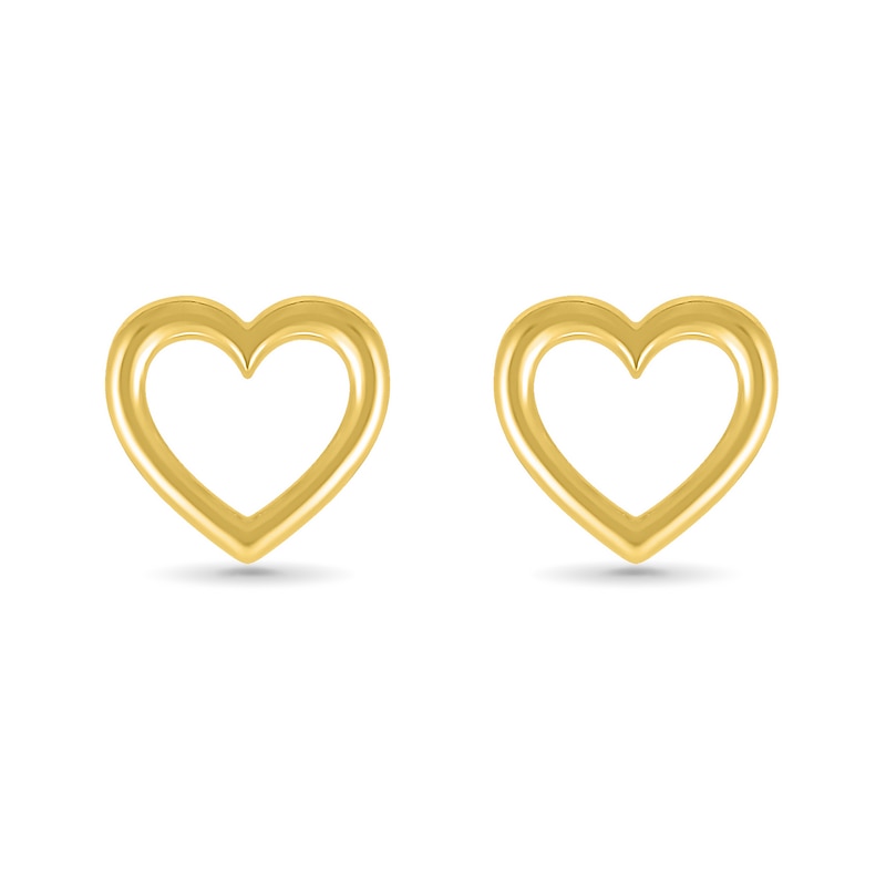 Heart Outline Stud Earrings in 10K Gold|Peoples Jewellers