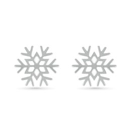 Snowflake Stud Earrings in 10K White Gold