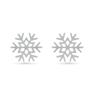 Snowflake Stud Earrings in 10K White Gold