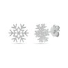 Snowflake Stud Earrings in 10K White Gold