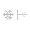 Snowflake Stud Earrings in 10K White Gold