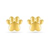 Heart-Shaped Paw Print Stud Earrings in 10K Gold