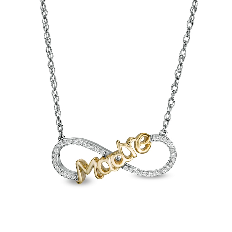 0.066 CT. T.W. Diamond "Madre" Infinity Loop Necklace in Sterling Silver with 14K Gold Plate|Peoples Jewellers