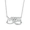 Thumbnail Image 1 of 0.04 CT. T.W. Diamond Looped "MOM" and Heart Trio Necklace in Sterling Silver