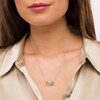 Thumbnail Image 2 of 0.04 CT. T.W. Diamond Looped "MOM" and Heart Trio Necklace in Sterling Silver