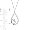 0.086 CT. T.W. Diamond Teardrop Pendant in Sterling Silver