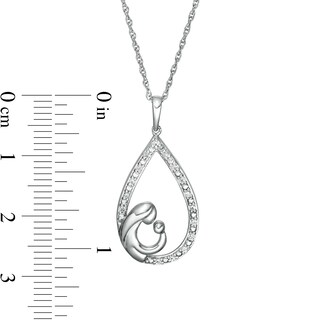 0.086 CT. T.W. Diamond Teardrop Pendant in Sterling Silver