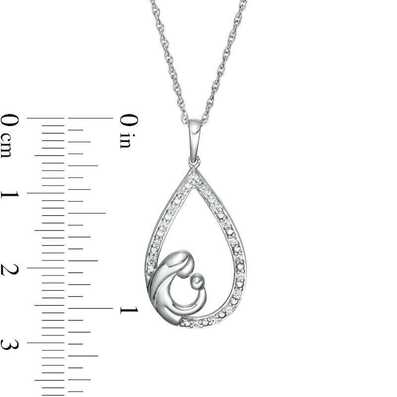 0.086 CT. T.W. Diamond Teardrop Pendant in Sterling Silver