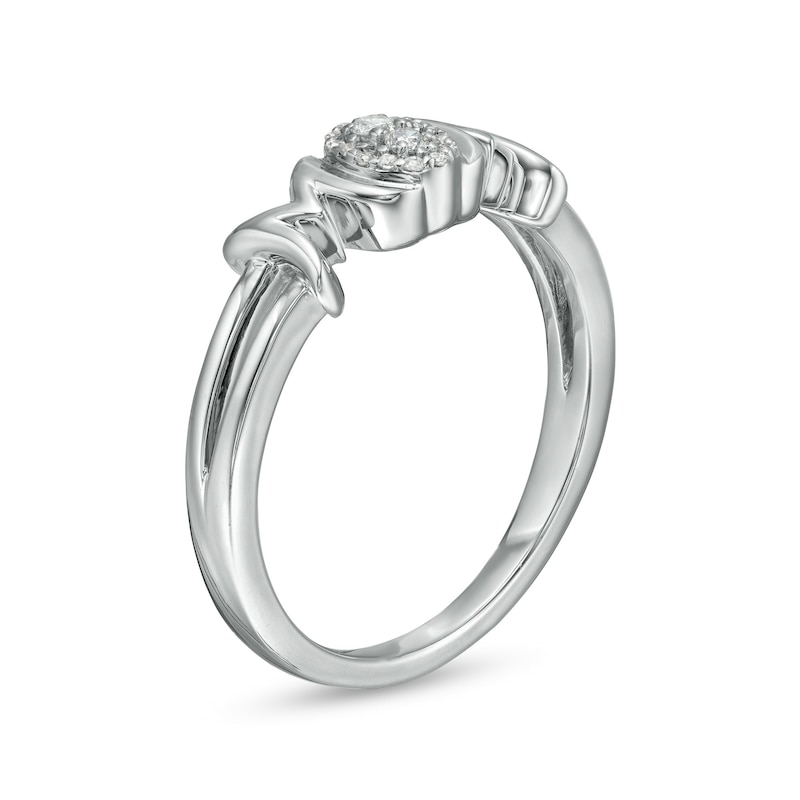 0.065 CT. T.W. Composite Diamond "MOM" Split Shank Ring in Sterling Silver