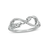 Thumbnail Image 0 of 0.04 CT. T.W. Diamond "Mom" Infinity Arrow Ring in Sterling Silver