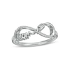 Thumbnail Image 1 of 0.04 CT. T.W. Diamond "Mom" Infinity Arrow Ring in Sterling Silver