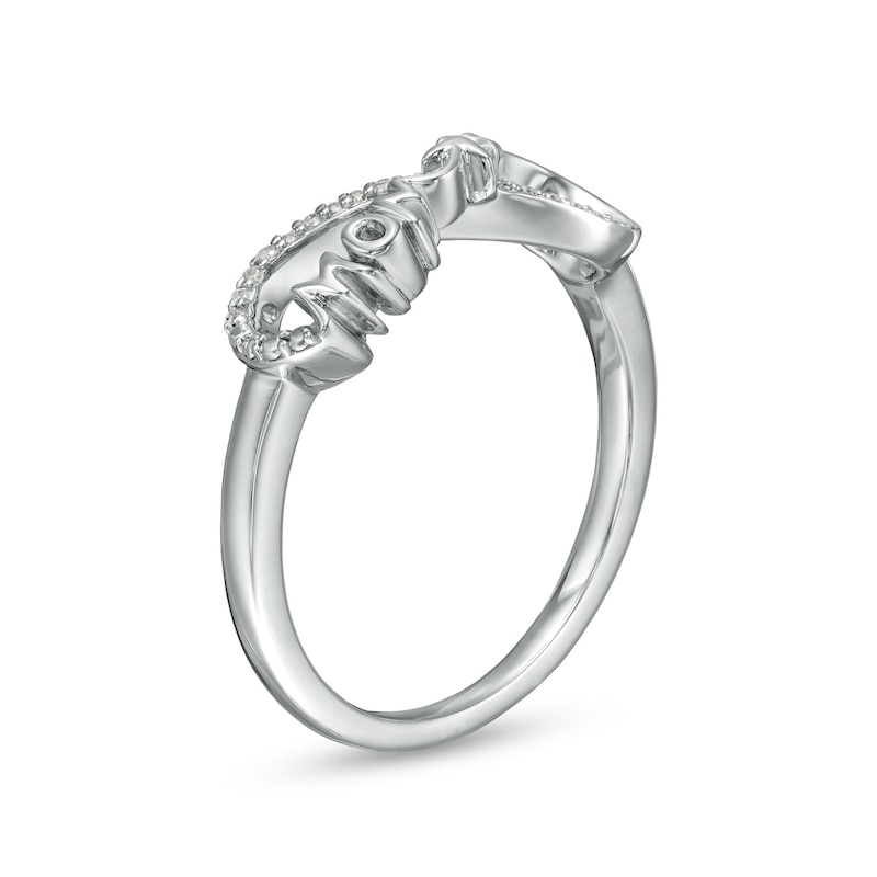 0.04 CT. T.W. Diamond "Mom" Infinity Arrow Ring in Sterling Silver