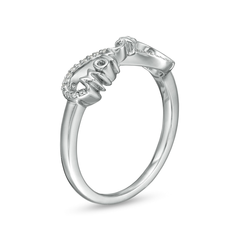 Main Image 2 of 0.04 CT. T.W. Diamond "Mom" Infinity Arrow Ring in Sterling Silver