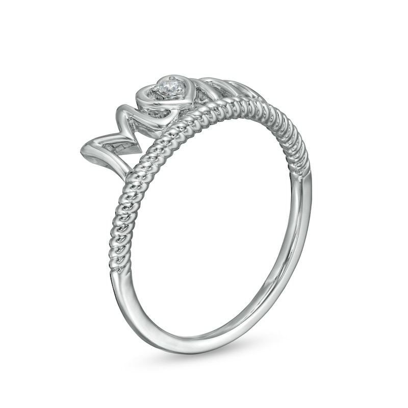 Main Image 3 of Diamond Accent "Mom" with Heart Twist Ring in Sterling Silver