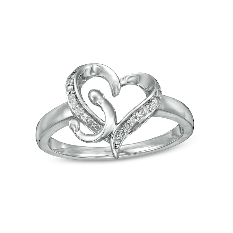 Diamond Accent Heart Ring in Sterling Silver|Peoples Jewellers